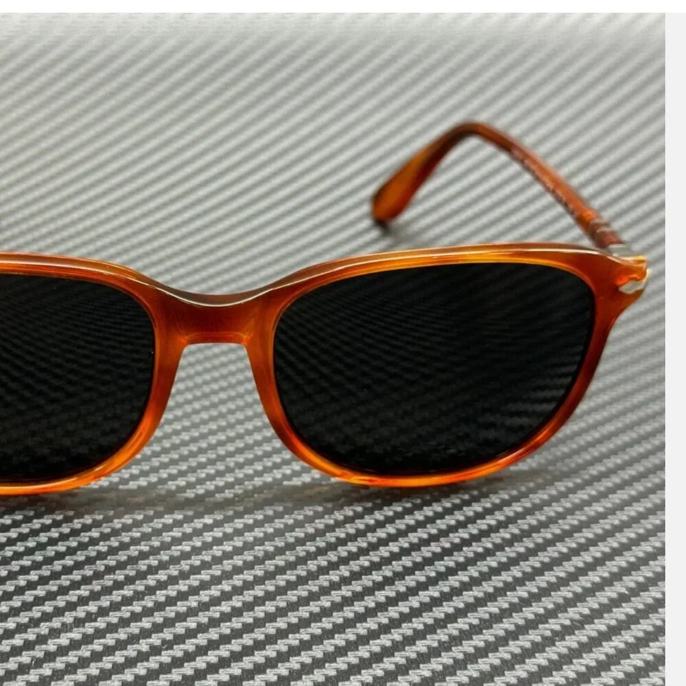 PERSOL Black Polarized 57mm Havana Sunglasses